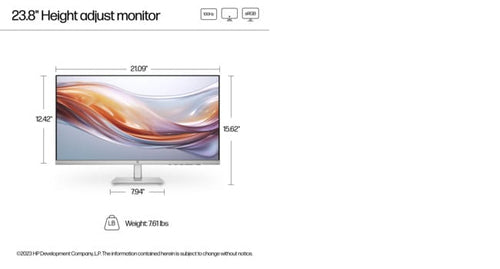 HP Series 5 23.8 inch FHD Height Adjust Monitor - 524sh HP Series 5 23.8 inch FHD Height Adjust Monitor - 524sh
